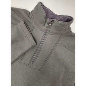 Under Armour Sweatshirt Men's M Gray Loose 1/4 Zip Mock Neck Textured‎ Fleece